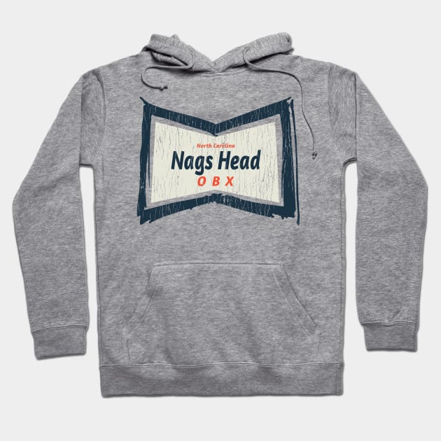 Nags Head, NC Summertime Vacationing Bowtie Sign Hoodie by Contentarama